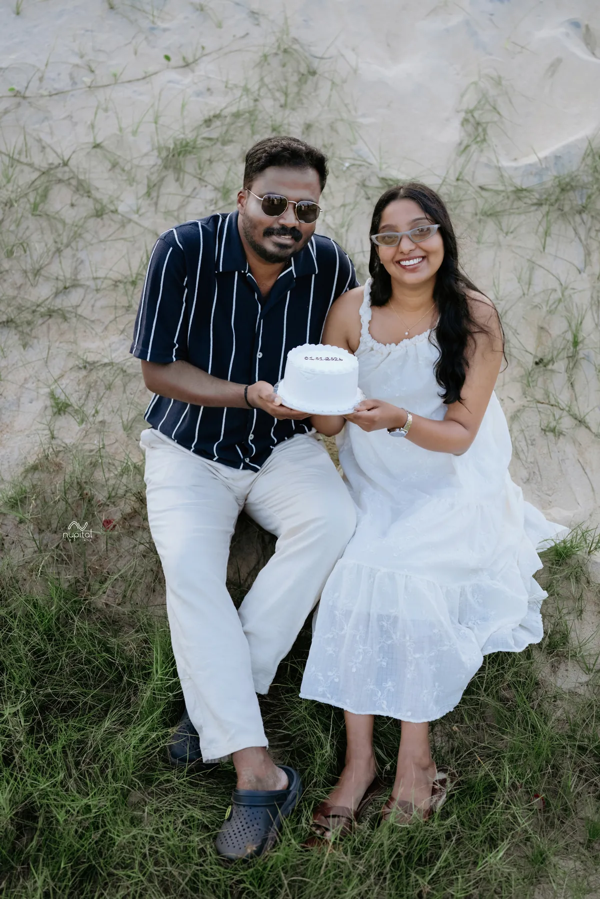 Deepak and Karuna at the beach