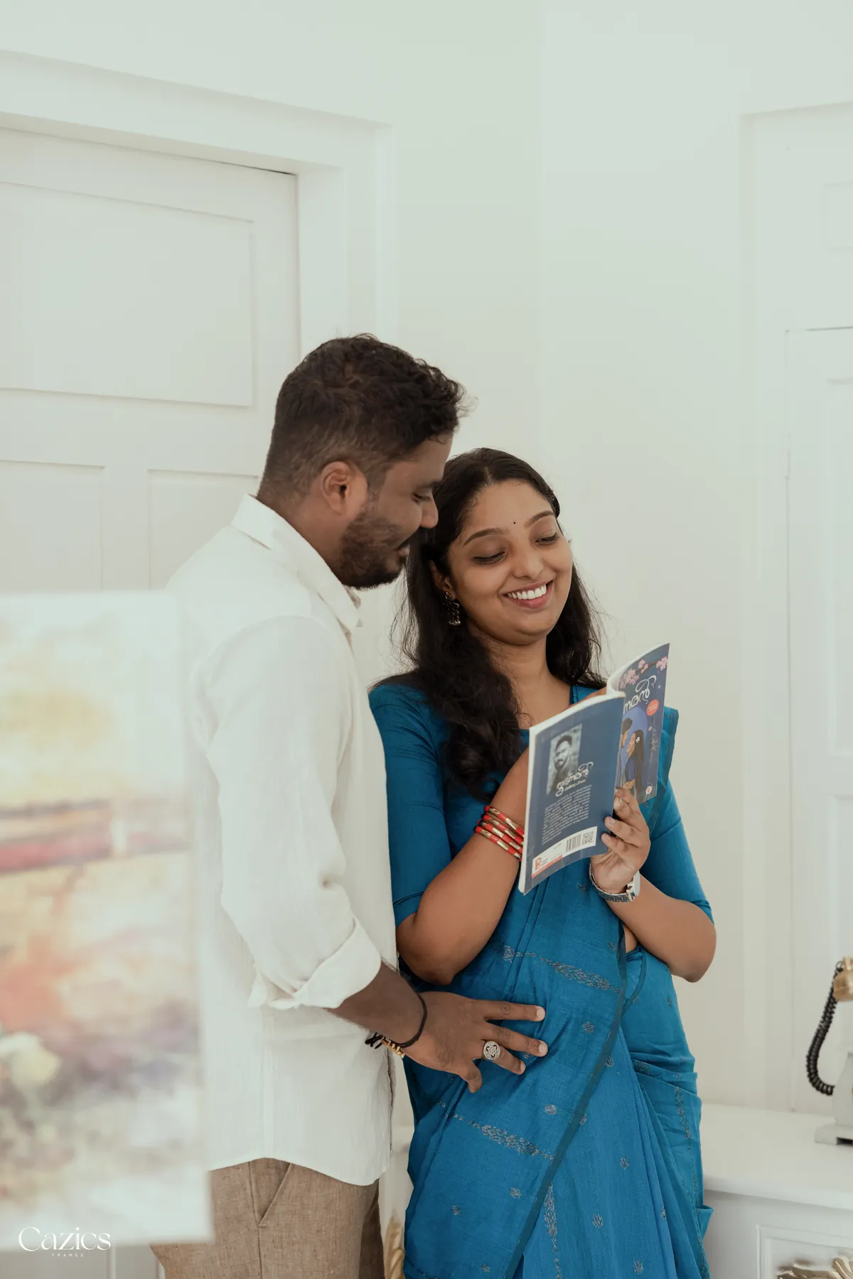 Couple portrait indoors